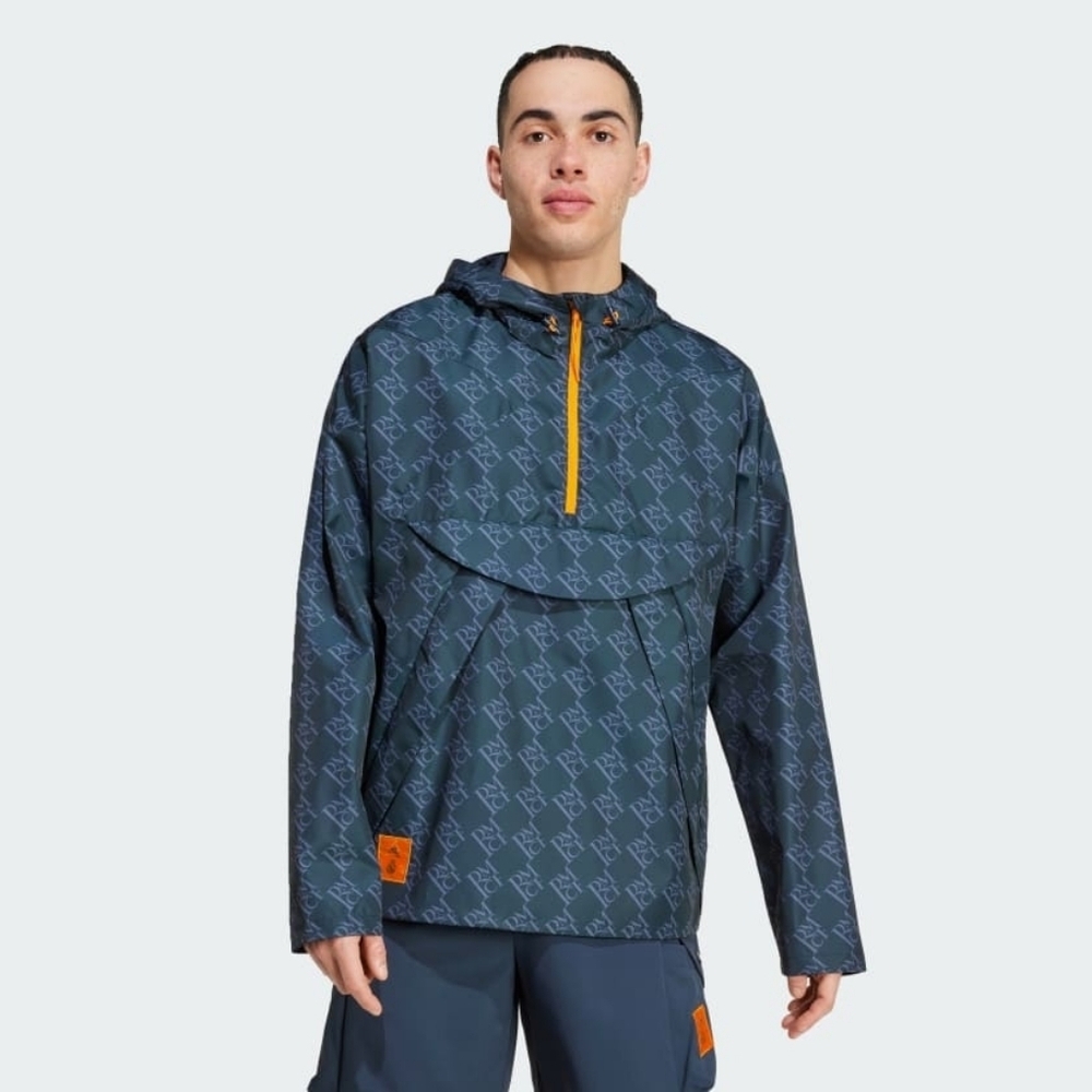 Adidas Real Madrid 1/2 Zip Windbreaker Jacket Navy Blue Men's Size M IT3796